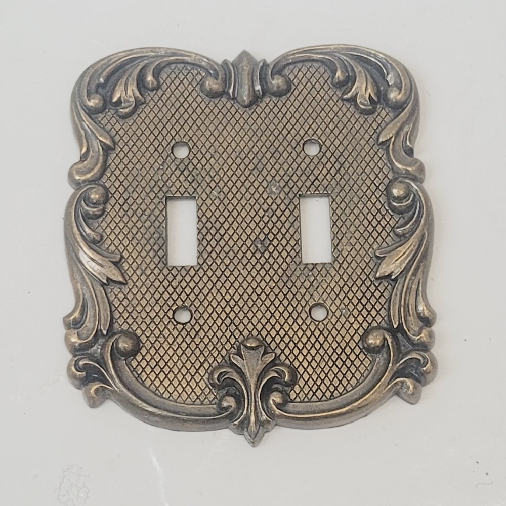 Vintage Bronze Light Switch Cover Antique National Lock Decor Retro